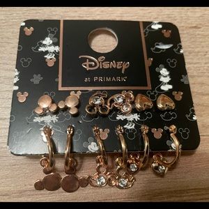 Mickey Mouse rose gold earrings set